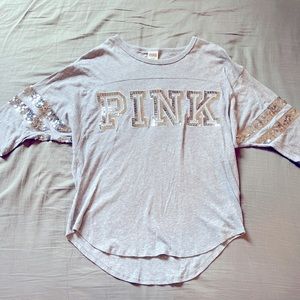 VS PINK silver sequin half sleeve.